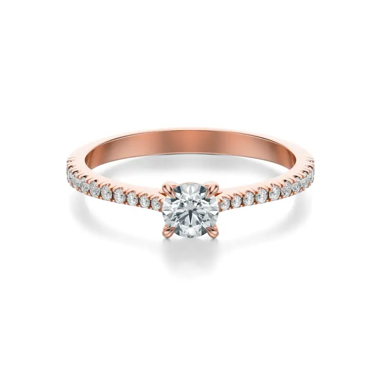 Pierścionek z różowego złota z diamentami AJPZ_104